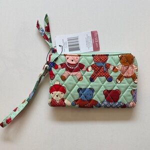 Vera Bradley wristlet Toasty Teddies-  quilted cotton NWT